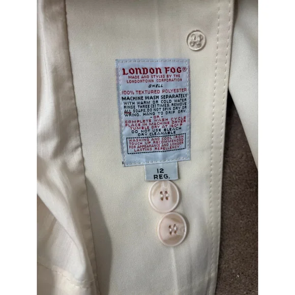 Women's London Fog Beige Trench Coat Size 12 - Picture 9 of 11